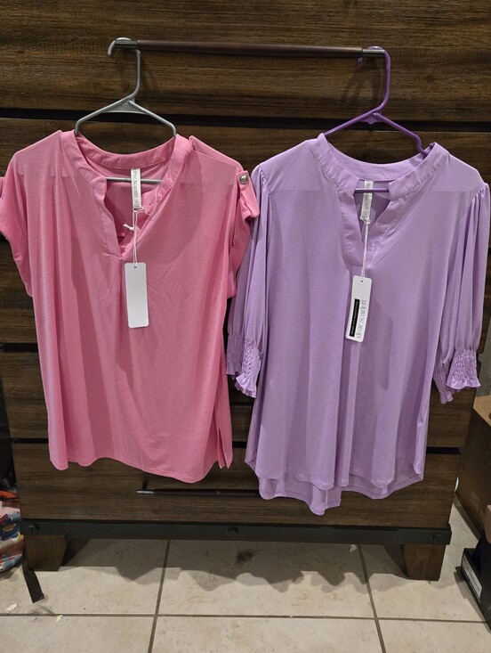 Dear Scarlett Tops - Dear Scarlett Women's Pink & Lavender Blouse Tops - Size Medium NEW